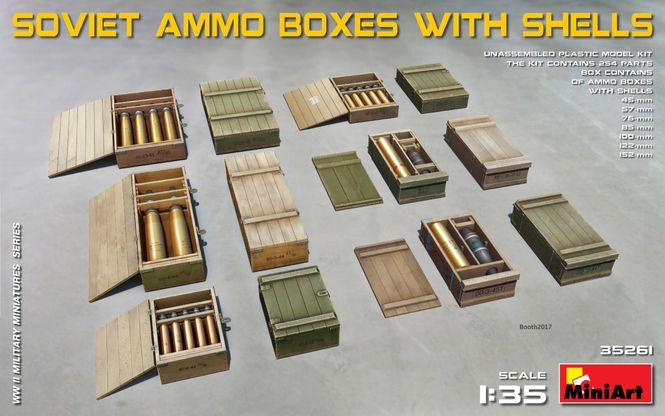 Huvudbild 1/35 Soviet Ammo Boxes w/Shells