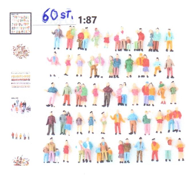 Huvudbild 60 ST. SORTERADE FIGURER I SKALA HO,